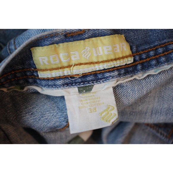 Vintage Rocawear Mens 38 x 32 Y2K Embroidered Baggy Wide Leg Jeans Q1047 - Picture 8 of 8